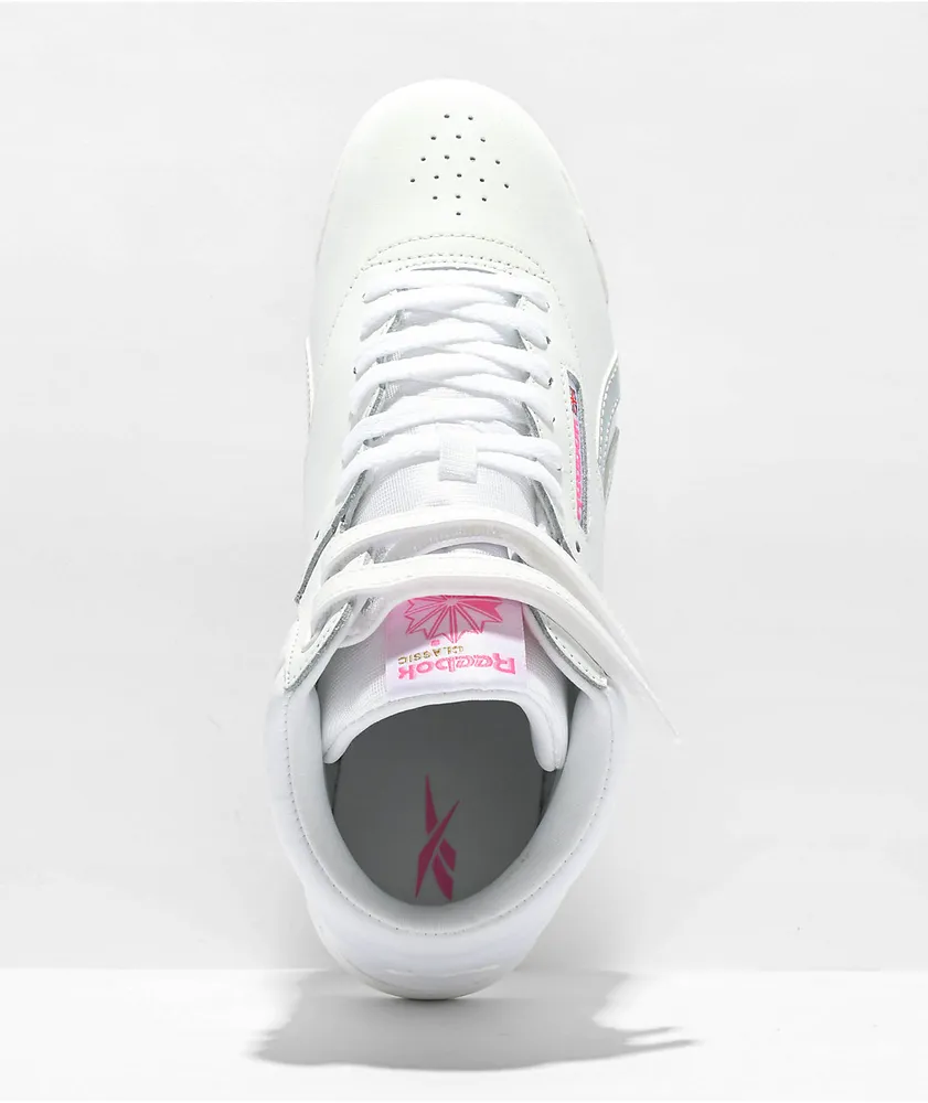 Reebok Freestyle HI Evergreen White & Pink Shoes