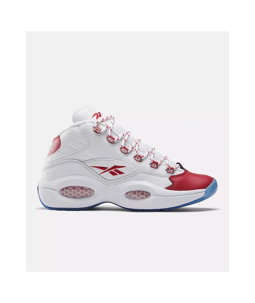 Reebok Question Mid White & Vector Red Shoes