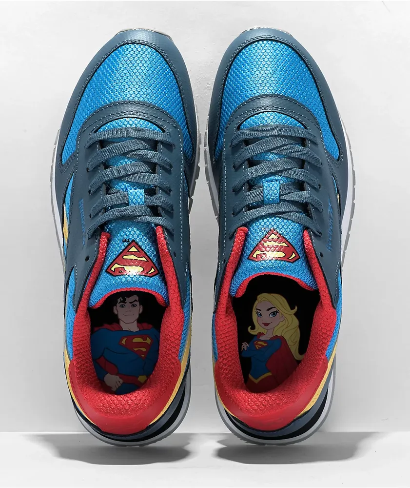 Reebok x DC Kids Classic Leather Superman Red & Blue Shoes