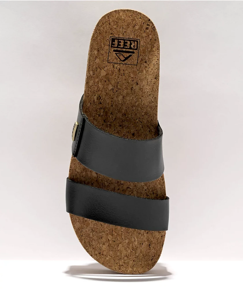 Reef Cushion Vista Hi Black Sandals