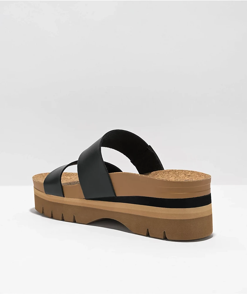 Reef Cushion Vista Hi Black Sandals