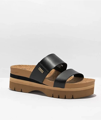 Reef Cushion Vista Hi Black Sandals