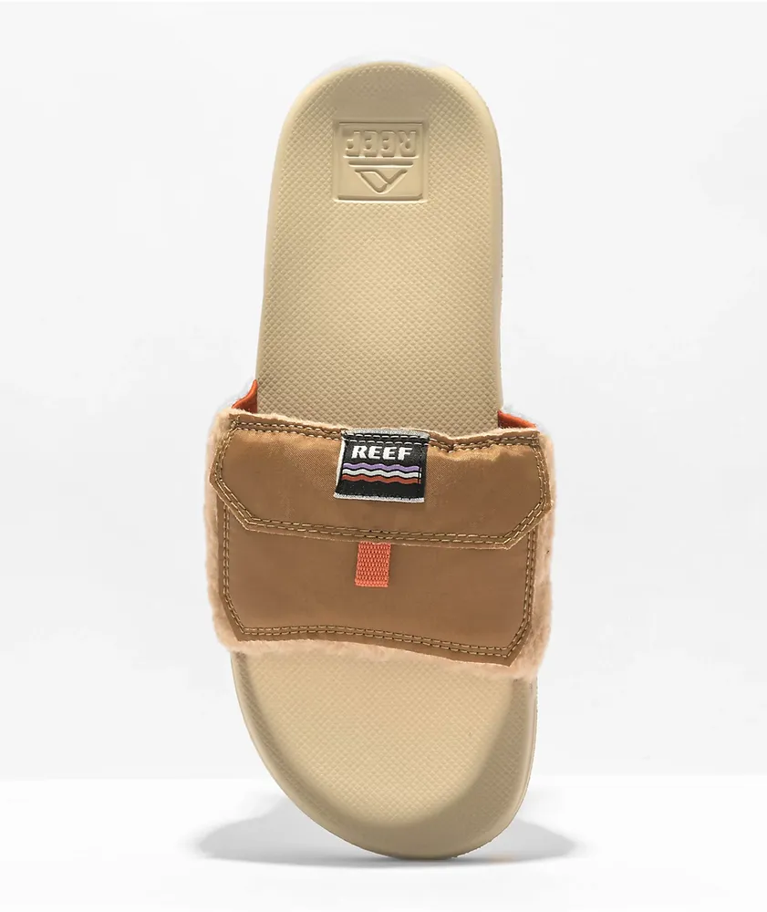 Reef Jacket Stash Tan Slide Sandals