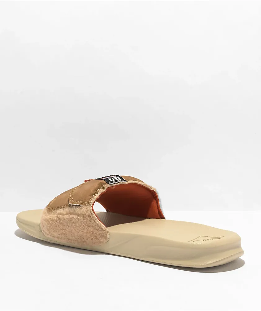 Reef Jacket Stash Tan Slide Sandals