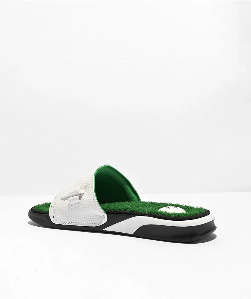 Reef Mulligan White & Green Slide Sandals