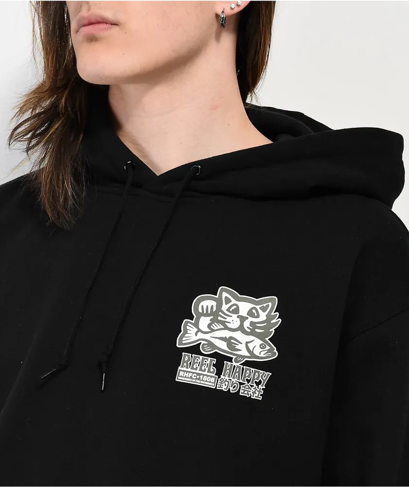 Reel Happy Co. Masu Black Hoodie