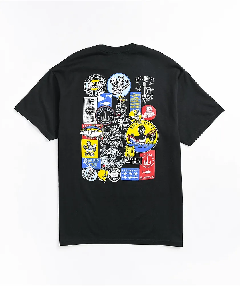 Reel Happy Co. Slappies Black T-Shirt