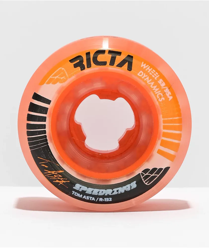 Ricta Asta Speedrings 53mm 95a Clear Orange Skateboard Wheels