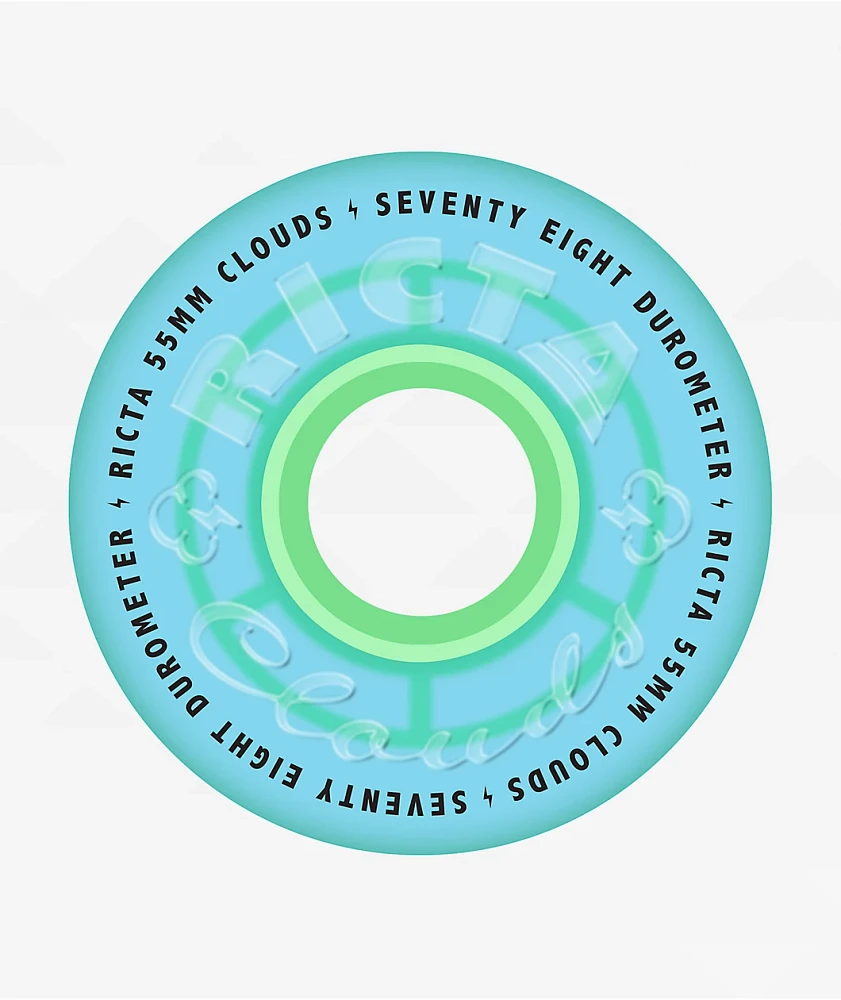 Ricta Clouds 55mm 78a Iridescent Blue Crusier Skateboard Wheels
