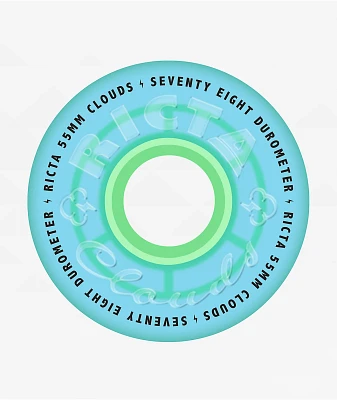 Ricta Clouds 55mm 78a Iridescent Blue Crusier Skateboard Wheels