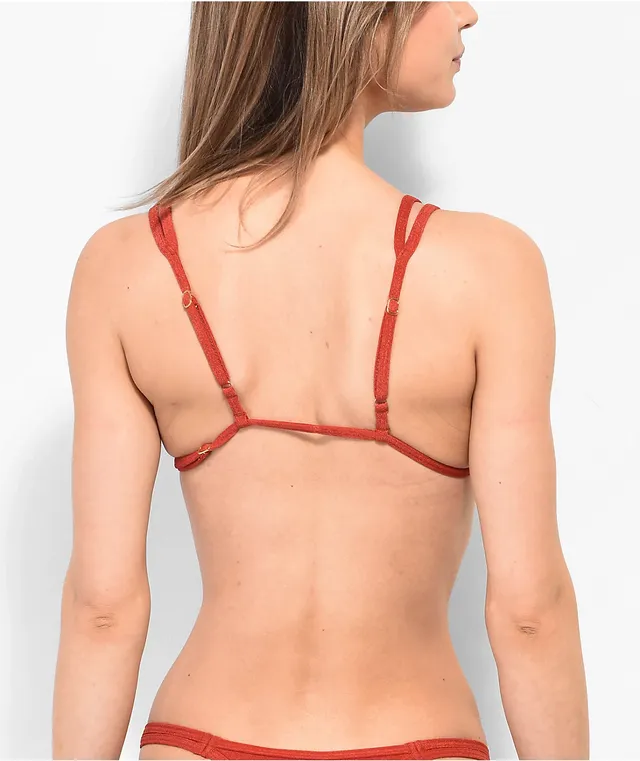 Rio Triangle Bikini Top - Dark Red
