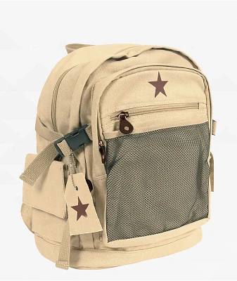 Rothco Deluxe Vintage Star Khaki Backpack