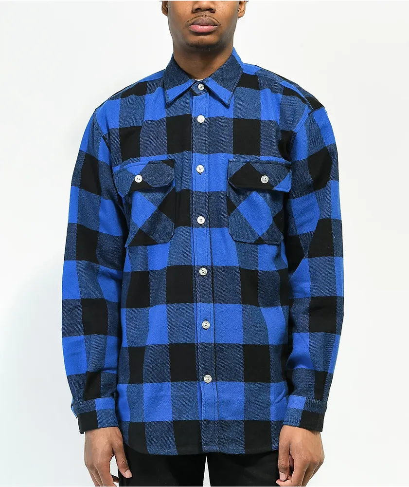 Rothco Heavyweight Blue Plaid Flannel Shirt