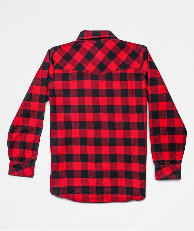 Independent Uncle Charlie Red & Black Short Sleeve Flannel Shirt