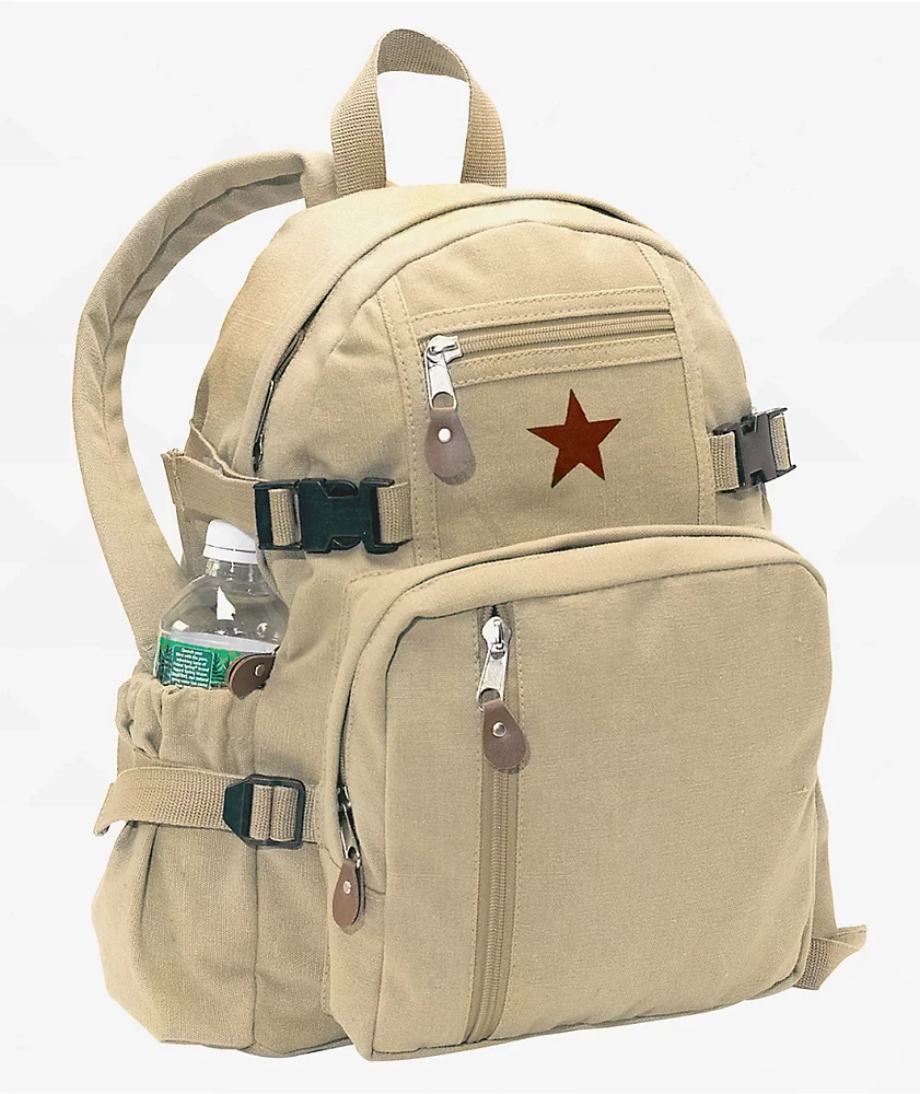 Rothco Vintage Canvas Compact Khaki Backpack