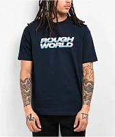 Rough World Burn Out Navy T-Shirt