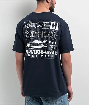 Rough World x Hoonigan Rauh Welt Grid Navy T-Shirt