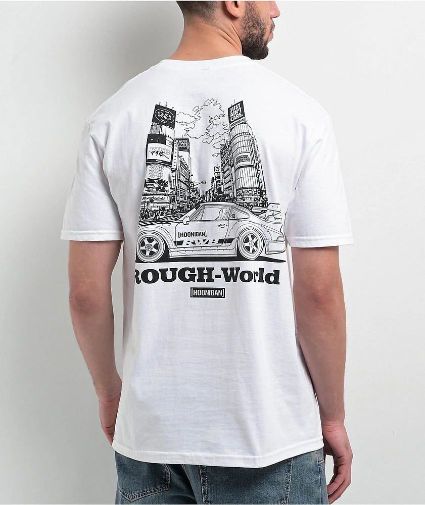 Rough World x Hoonigan Shibuya White T-Shirt