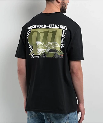 Rough World x Hoonigan Track Hero Black T-Shirt