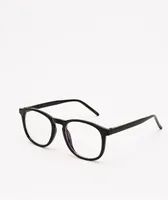 Round Black & Clear Blue Light Glasses