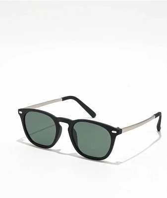 Round Black & Green Sunglasses