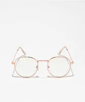 Round Rose Gold Blue Light Glasses