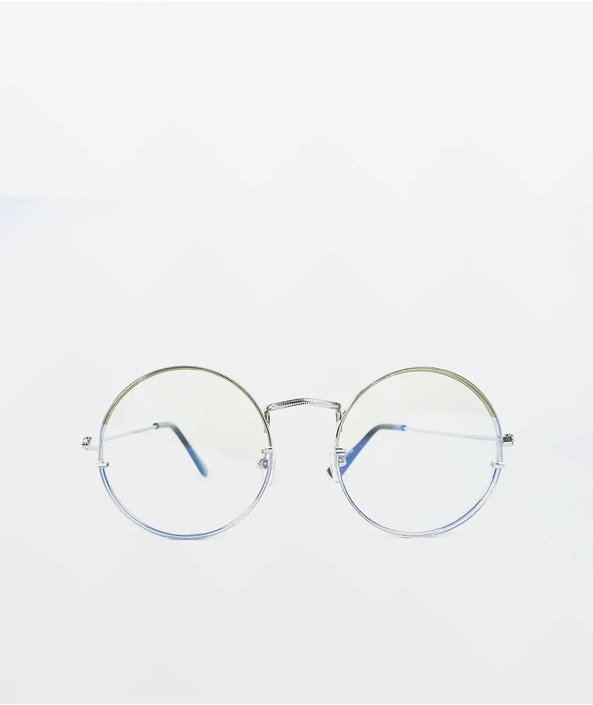 Round Silver Blue Light Glasses