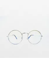 Round Silver Blue Light Glasses