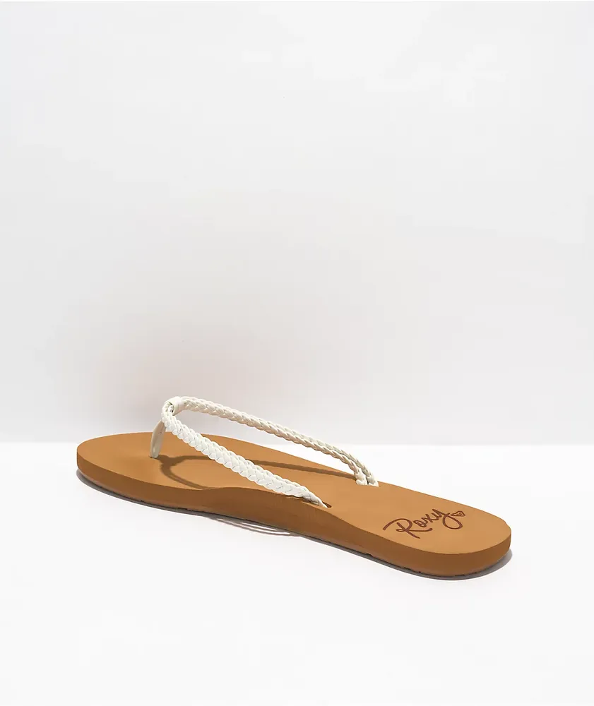 Roxy Costas White & Tan Sandals