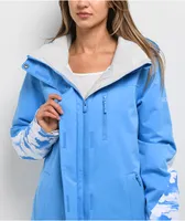 Roxy Jetty Block Azure Blue Clouds 10K Snowboard Jacket