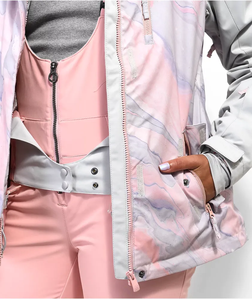 Roxy Jetty Colorblock Pink & Grey 10K Snowboard Jacket