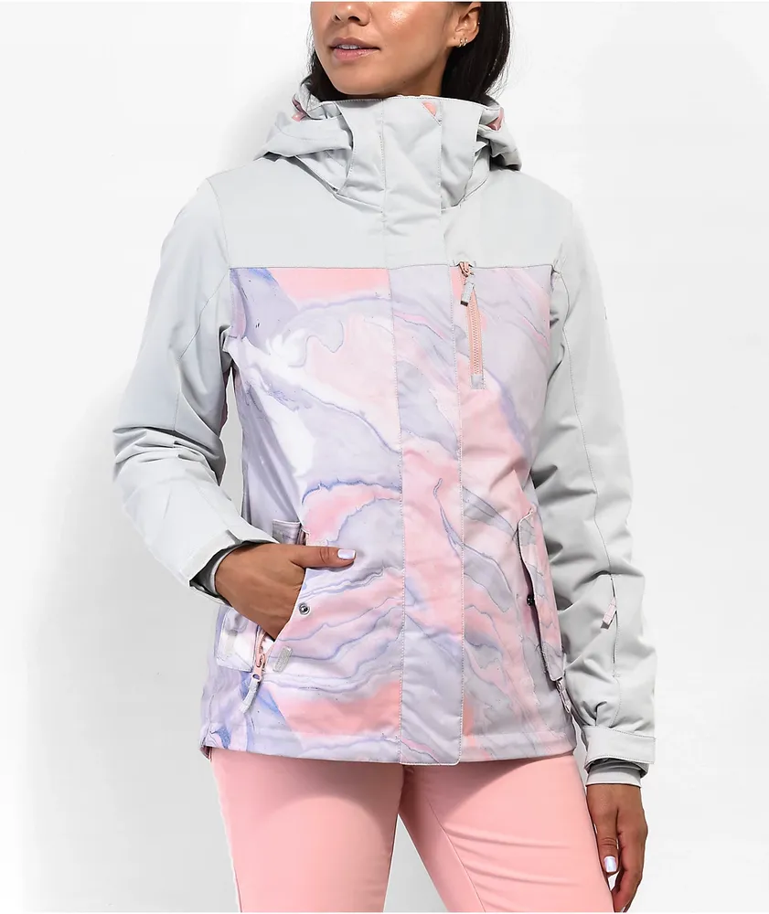 Roxy Jetty Colorblock Pink Mall | Snowboard 10K Grey & Jacket Pueblo
