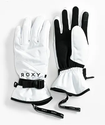 Roxy Jetty White Snowboard Gloves