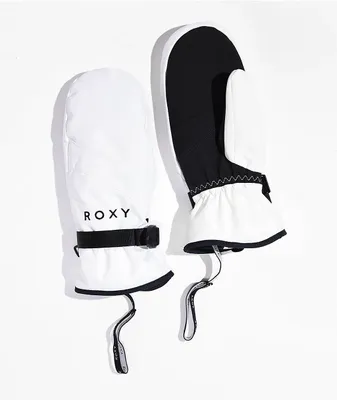 Roxy Jetty White Snowboard Mittens