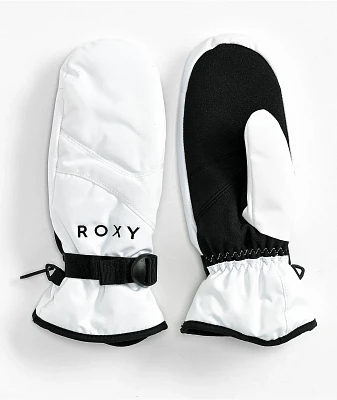 Roxy Jetty White Snowboard Mittens
