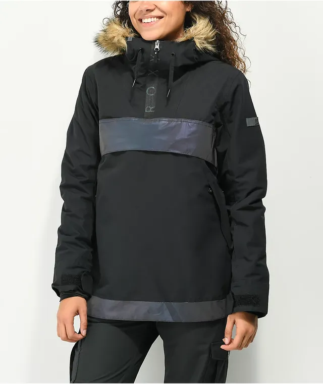 Ride Snowboards Roxy Shelter Black & Irridescent Anorak 10K Snowboard Jacket  | MainPlace Mall