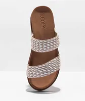 Roxy Summer Breeze Cream & White Sandals