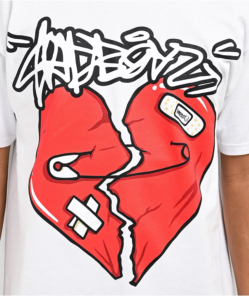 SAD BOYZ  by Junior H Broken Heart White T-Shirt