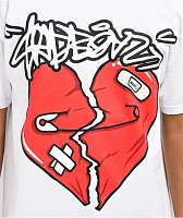 SAD BOYZ  by Junior H Broken Heart White T-Shirt