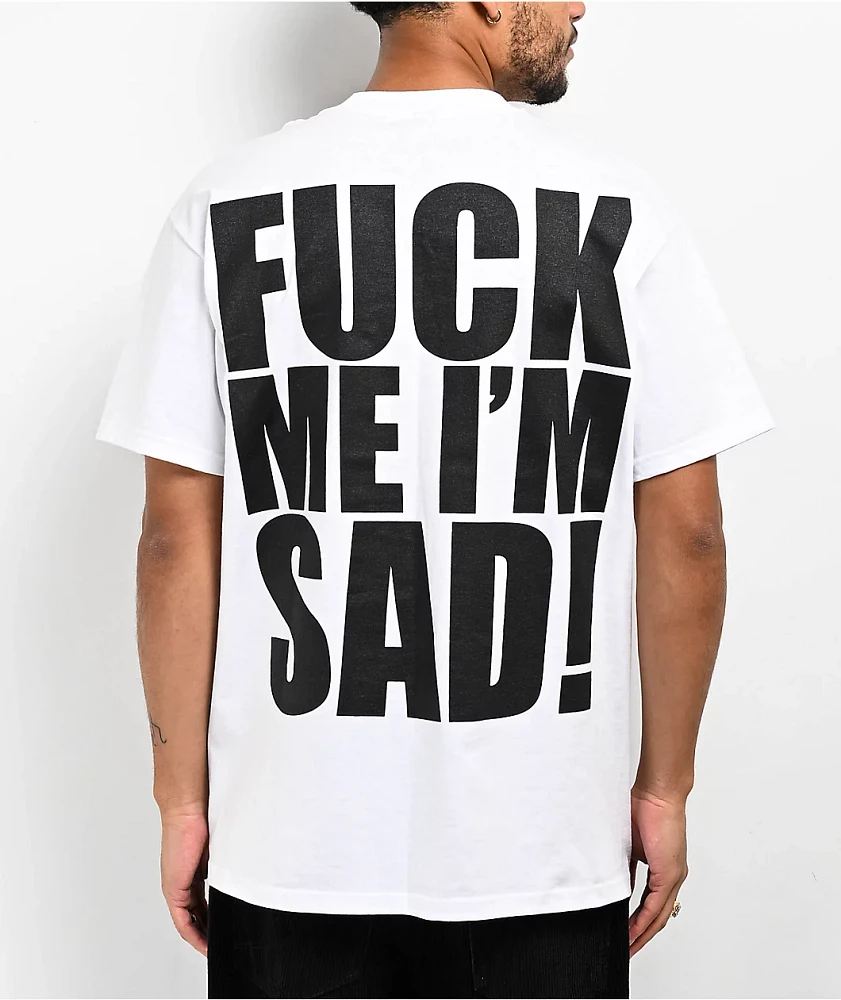 SAD BOYZ  by Junior H Broken Heart White T-Shirt