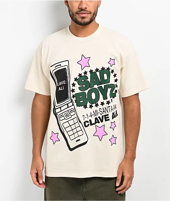 SAD BOYZ  by Junior H Clave Ali Cream T-Shirt