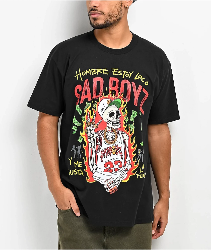 SAD BOYZ  by Junior H Loco Black T-Shirt