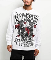 SAD BOYZ by Junior H  X Lost Hills Hearts White Long Sleeve T-Shirt