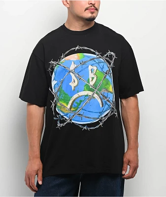 SAD BOYZ by Junior H Barbed Wire World Black T-Shirt