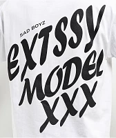 SAD BOYZ by Junior H EXTSSY Model White T-Shirt
