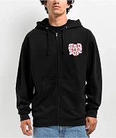 SAD BOYZ by Junior H Heart Black Zip Hoodie