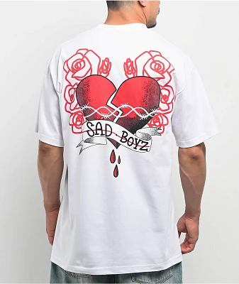 SAD BOYZ by Junior H Heart Breaker White T-Shirt