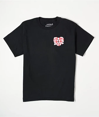 SAD BOYZ by Junior H Kids Heart Black T-Shirt