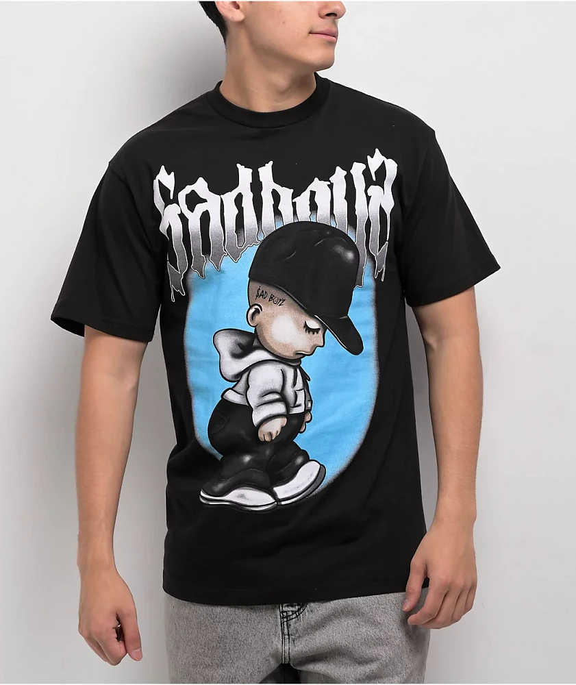 SAD BOYZ by Junior H Lil Sad Boy Black T-Shirt