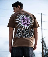 SAD BOYZ by Junior H Pink Roses Brown T-Shirt